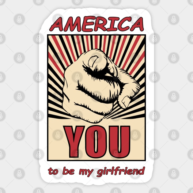 america want you to be my girlfriend Sticker by TrendsCollection